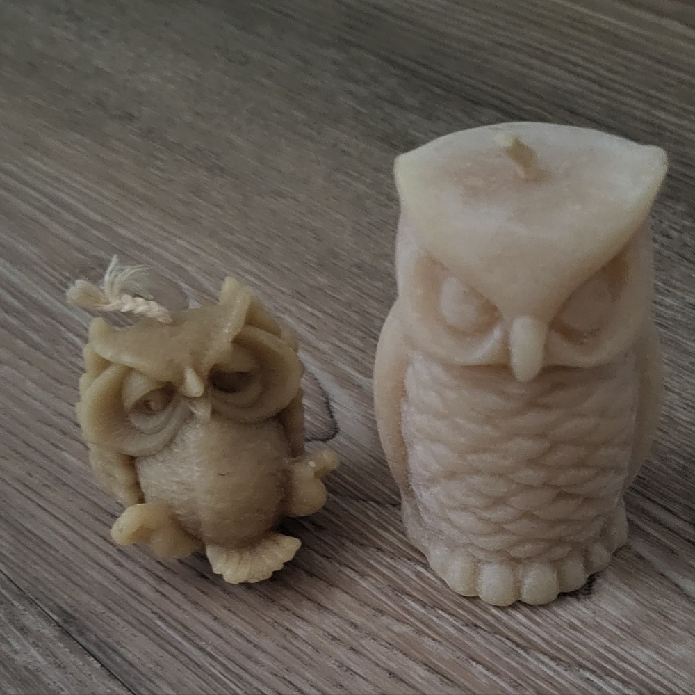 Owl Shaped Beeswax Candles